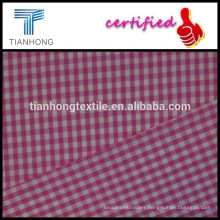 pink gingham yarn dyed plain woven poplin fabric for shirt